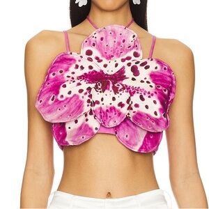 AMUR Maisie 3d Orchid Top in Coraline Orchid